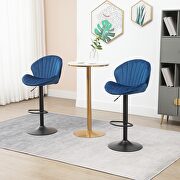 Bar stools set of 2 adjustable barstools with back and footrest in blue by La Spezia additional picture 6