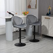 Bar stools set of 2 adjustable barstools with back and footrest in gray by La Spezia additional picture 4