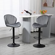 Bar stools set of 2 adjustable barstools with back and footrest in gray by La Spezia additional picture 5