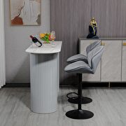 Bar stools set of 2 adjustable barstools with back and footrest in gray by La Spezia additional picture 7