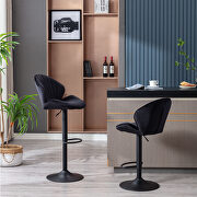 Bar stools set of 2 adjustable barstools with back and footrest in black by La Spezia additional picture 3