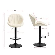 Bar stools set of 2 adjustable barstools with back and footrest in cream by La Spezia additional picture 4