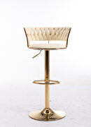 Cream velvet bar stools with golden chrome footrest and swivel lift base, set of 2 by La Spezia additional picture 5