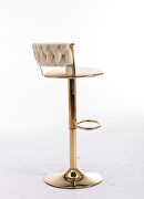 Cream velvet bar stools with golden chrome footrest and swivel lift base, set of 2 by La Spezia additional picture 6