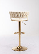 Cream velvet bar stools with golden chrome footrest and swivel lift base, set of 2 by La Spezia additional picture 7