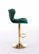 Set of 2 green velvet swivel bar stools with golden chrome footrest and base leg by La Spezia additional picture 6