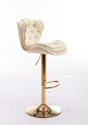 Set of 2 cream velvet swivel bar stools with golden chrome footrest and base leg by La Spezia additional picture 5