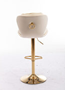 Set of 2 cream velvet swivel bar stools with golden chrome footrest and base leg by La Spezia additional picture 6