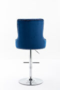 Tufted back dark navy velvet swivel bar stools with adjustable seat height, set of 2 by La Spezia additional picture 14