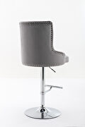 Tufted back gray velvet swivel bar stools with adjustable seat height, set of 2 by La Spezia additional picture 12