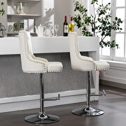 Tufted back cream velvet swivel bar stools with adjustable seat height, set of 2 by La Spezia additional picture 4