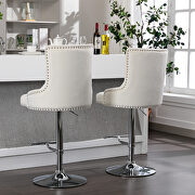 Tufted back cream velvet swivel bar stools with adjustable seat height, set of 2 by La Spezia additional picture 6