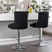 Tufted back black velvet swivel bar stools with adjustable seat height, set of 2 by La Spezia additional picture 5