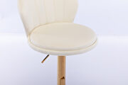 Cream velvet adjustable swivel bar stools with golden leg set of 2 by La Spezia additional picture 11