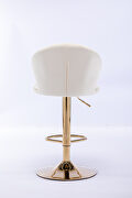 Cream velvet adjustable swivel bar stools with golden leg set of 2 by La Spezia additional picture 12