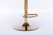 Cream velvet adjustable swivel bar stools with golden leg set of 2 by La Spezia additional picture 6
