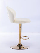 Cream velvet adjustable swivel bar stools with golden leg set of 2 by La Spezia additional picture 8