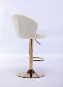 Cream velvet adjustable swivel bar stools with golden leg set of 2 by La Spezia additional picture 9