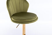 Light green velvet adjustable swivel bar stools with golden leg set of 2 by La Spezia additional picture 11