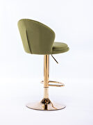 Light green velvet adjustable swivel bar stools with golden leg set of 2 by La Spezia additional picture 13