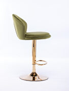Light green velvet adjustable swivel bar stools with golden leg set of 2 by La Spezia additional picture 7