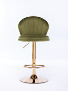 Light green velvet adjustable swivel bar stools with golden leg set of 2 by La Spezia additional picture 9