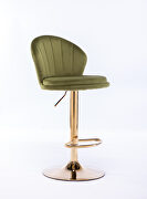 Light green velvet adjustable swivel bar stools with golden leg set of 2 by La Spezia additional picture 10