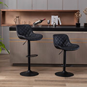 Black pu uphorstery and metal legs swivel bar stools, set of 2 by La Spezia additional picture 6