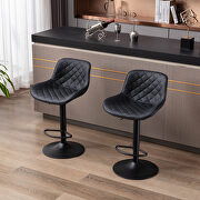 Black pu uphorstery and metal legs swivel bar stools, set of 2 by La Spezia additional picture 9