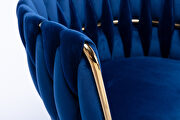 Navy thickened fabric dining chairs with wood legs/ set of 2 by La Spezia additional picture 2