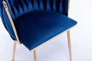 Navy thickened fabric dining chairs with wood legs/ set of 2 by La Spezia additional picture 11