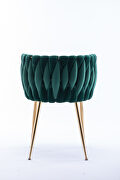 Green thickened fabric dining chairs with wood legs/ set of 2 by La Spezia additional picture 5