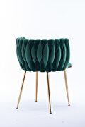 Green thickened fabric dining chairs with wood legs/ set of 2 by La Spezia additional picture 7
