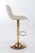 Ivory velvet and golden leg swivel height bar stool set of 2 by La Spezia additional picture 5