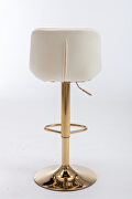 Ivory velvet and golden leg swivel height bar stool set of 2 by La Spezia additional picture 7