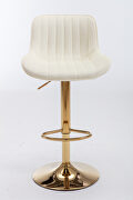 Ivory velvet and golden leg swivel height bar stool set of 2 by La Spezia additional picture 9