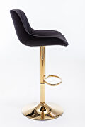 Black velvet and golden leg swivel height bar stool set of 2 by La Spezia additional picture 3