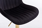Black velvet and golden leg swivel height bar stool set of 2 by La Spezia additional picture 7