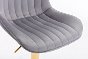 Gray velvet and golden leg swivel height bar stool set of 2 by La Spezia additional picture 5