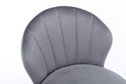 Light gray velvet adjustable swivel bar stools with golden leg set of 2 by La Spezia additional picture 5