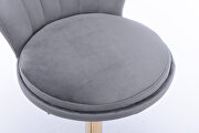 Light gray velvet adjustable swivel bar stools with golden leg set of 2 by La Spezia additional picture 6