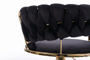 Black velvet swivel bar stools with golden leg set of 2 by La Spezia additional picture 11