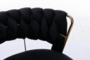 Black velvet swivel bar stools with golden leg set of 2 by La Spezia additional picture 12