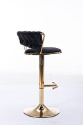 Black velvet swivel bar stools with golden leg set of 2 by La Spezia additional picture 7