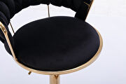 Black velvet swivel bar stools with golden leg set of 2 by La Spezia additional picture 10
