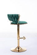 Green velvet swivel bar stools with golden leg set of 2 by La Spezia additional picture 11