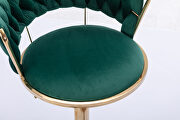 Green velvet swivel bar stools with golden leg set of 2 by La Spezia additional picture 12