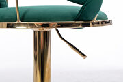 Green velvet swivel bar stools with golden leg set of 2 by La Spezia additional picture 13