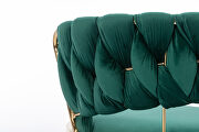 Green velvet swivel bar stools with golden leg set of 2 by La Spezia additional picture 6