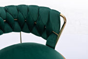 Green velvet swivel bar stools with golden leg set of 2 by La Spezia additional picture 7